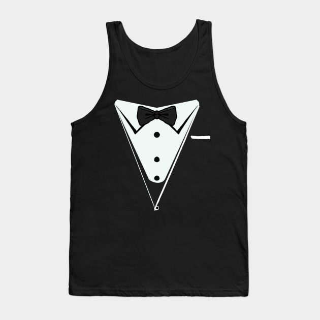 Funny fancy dress dinner jacket and bow tie suit Funny Tank Top